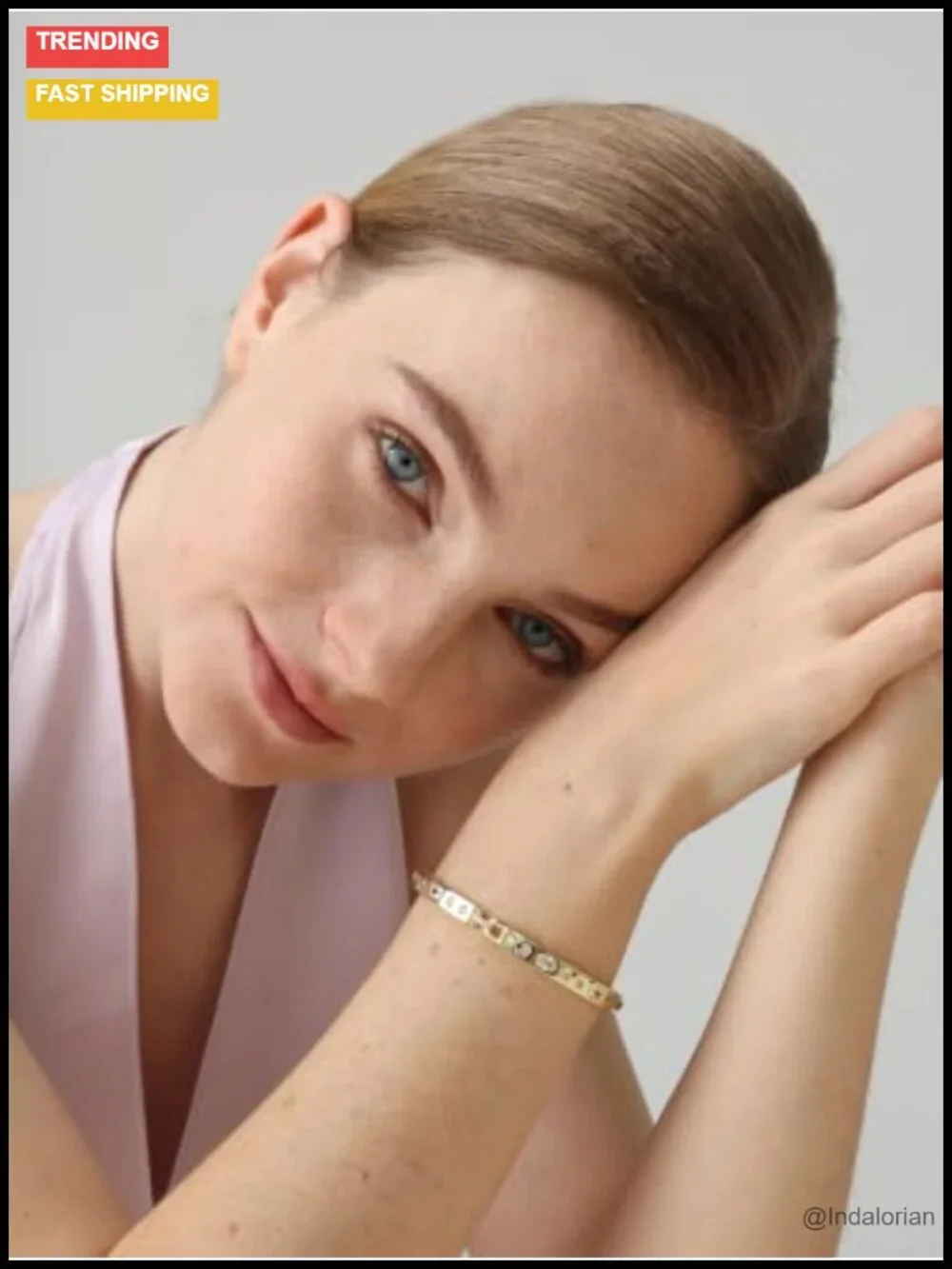 14K Gold Filled Bangle Bracelet 6mm Minimalist CZ Hidden Clasp Everyday Jewelry